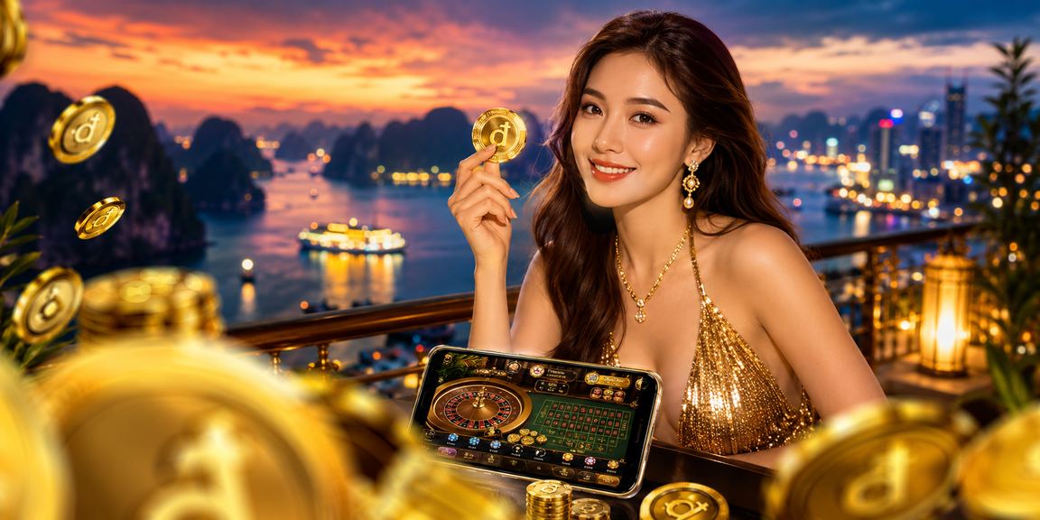 Du khách trải nghiệm cá cược trực tuyến trên du thuyền vịnh Hạ Long trong ánh hoàng hôn rực rỡ